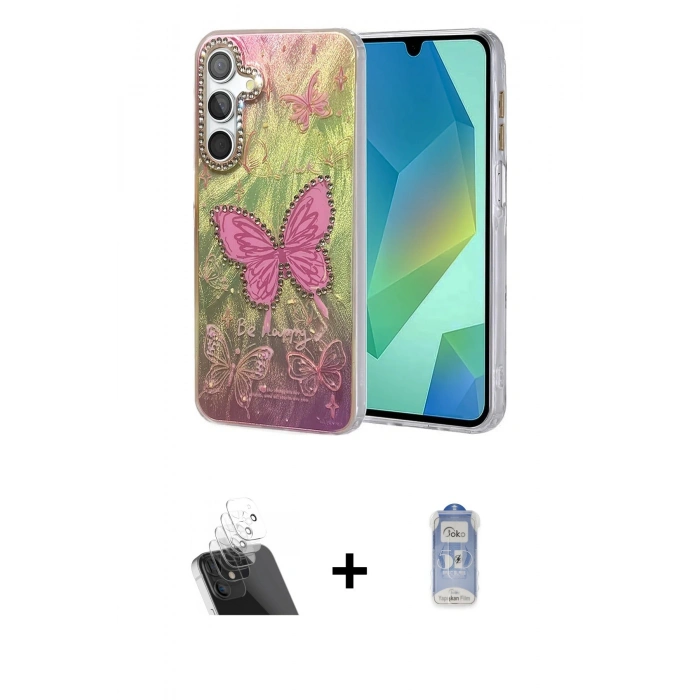 MARSİLYAN™- Galaxy A14 4G Kılıf Zirve Modern Prime - Siyah Joko Magic 5D Cam + Kamera Lens Koruma Cam - SF