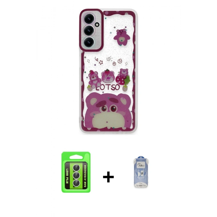 MARSİLYAN™- Galaxy A15 4G Kılıf Çekirdek Asil - Siyah Joko Magic 5D Cam + Raze Metal Kamera Lens - GS