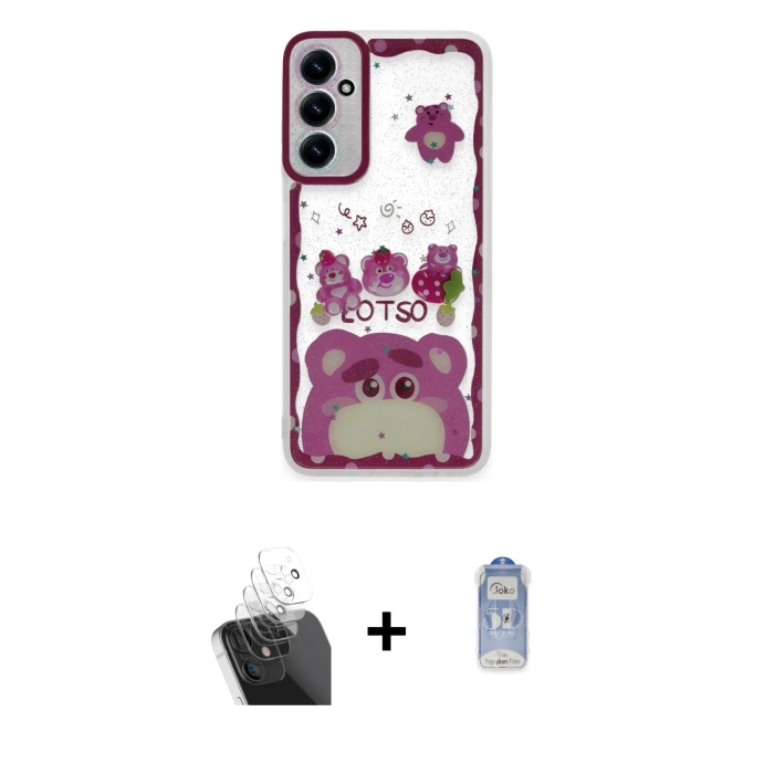 MARSİLYAN™- Galaxy A15 4G Kılıf Çekirdek Asil - Siyah Joko Magic 5D Cam + Şeffaf Kamera Lens Koruma Cam