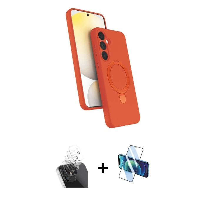MARSİLYAN™- Galaxy A15 4G Kılıf İz Işık Koleksiyonu - Siyah 3D Antistatik Seramik Nano Ekran Koruyucu + Kamera Lens Koruma Cam - SF