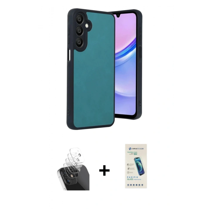 MARSİLYAN™- Galaxy A15 4G Kılıf Kıvılcım Işık Serisi - Şeffaf Pasifik Cam Ekran Koruyucu + Kamera Lens Koruma Cam - SF