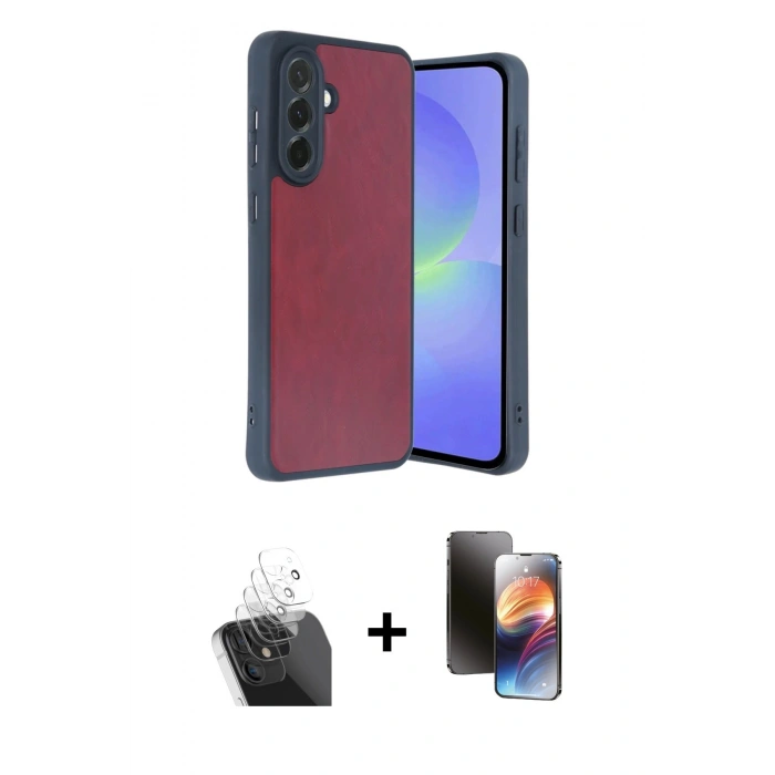 MARSİLYAN™- Galaxy A15 4G Kılıf Kıvılcım Işık Serisi - Siyah 3D Antistatik Mat Seramik Nano Ekran Koruyucu + Kamera Lens Koruma Cam - SF