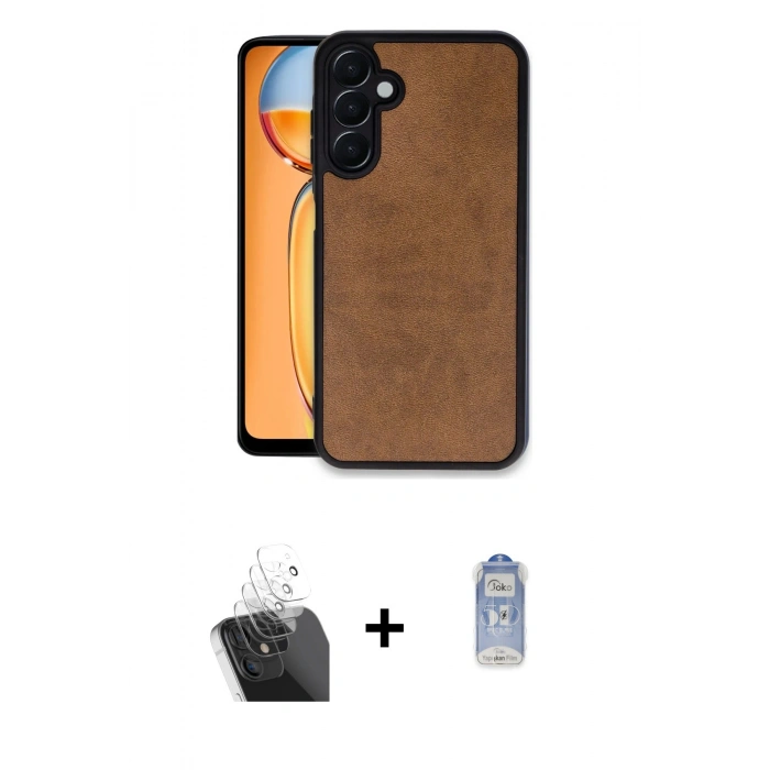 MARSİLYAN™- Galaxy A15 4G Kılıf Kıvılcım Işık Serisi - Siyah Joko Magic 5D Cam + Kamera Lens Koruma Cam - SF