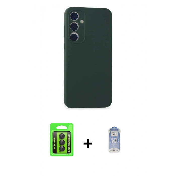 MARSİLYAN™- Galaxy A15 4G Kılıf Kozmos Yansıma Özel Seri - Siyah Joko Magic 5D Cam + Raze Metal Kamera Lens - SH