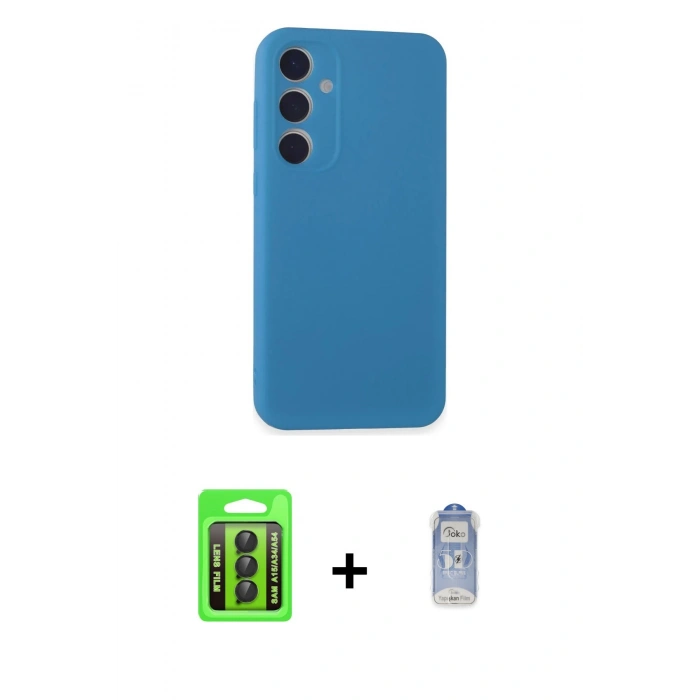 MARSİLYAN™- Galaxy A15 4G Kılıf Kozmos Yansıma Özel Seri - Siyah Joko Magic 5D Cam + Raze Metal Kamera Lens - SH