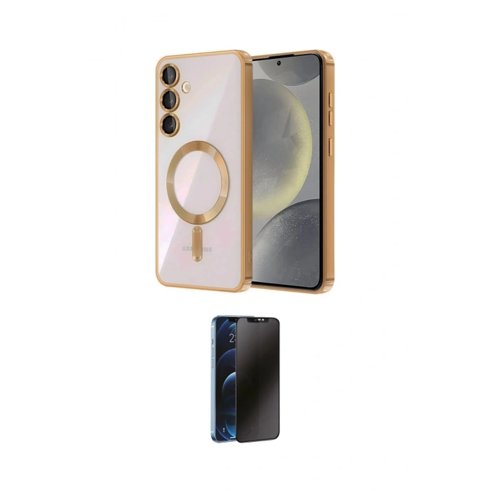 MARSİLYAN™- Galaxy A15 4G Kılıf Nova Işık Özel Seri - Siyah 3D Antistatik Hayalet Cam Ekran Koruyucu