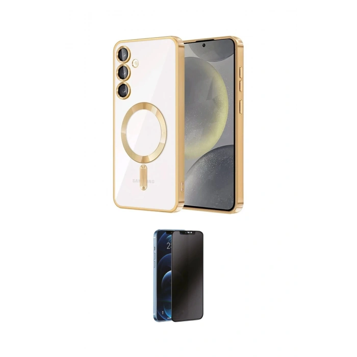 MARSİLYAN™- Galaxy A15 4G Kılıf Nova Işık Özel Seri - Siyah 3D Antistatik Hayalet Cam Ekran Koruyucu