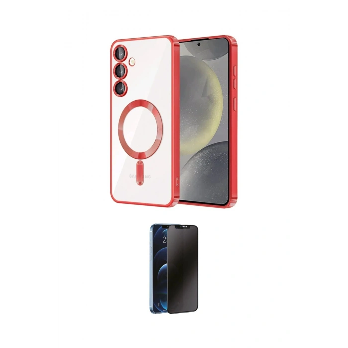MARSİLYAN™- Galaxy A15 4G Kılıf Nova Işık Özel Seri - Siyah 3D Antistatik Hayalet Cam Ekran Koruyucu