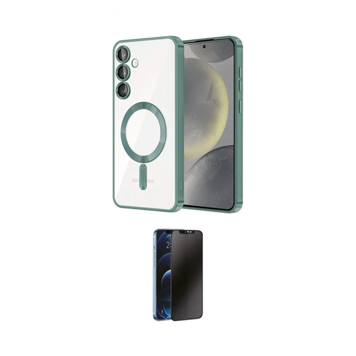 MARSİLYAN™- Galaxy A15 4G Kılıf Nova Işık Özel Seri - Siyah 3D Antistatik Hayalet Cam Ekran Koruyucu