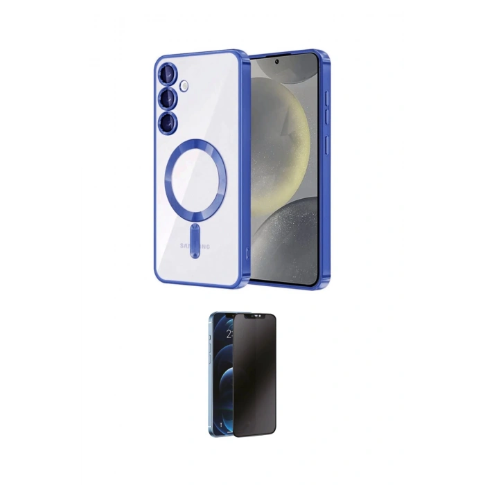 MARSİLYAN™- Galaxy A15 4G Kılıf Nova Işık Özel Seri - Siyah 3D Antistatik Hayalet Cam Ekran Koruyucu