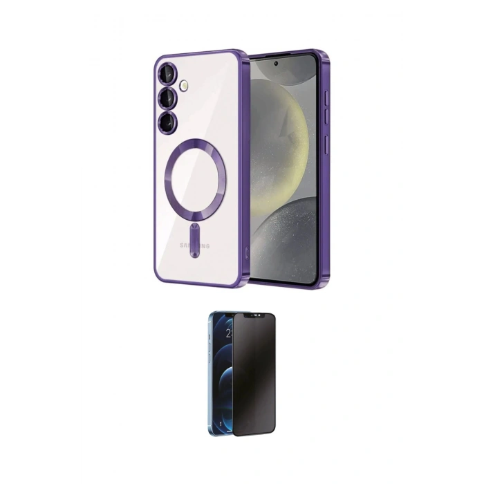 MARSİLYAN™- Galaxy A15 4G Kılıf Nova Işık Özel Seri - Siyah 3D Antistatik Hayalet Cam Ekran Koruyucu