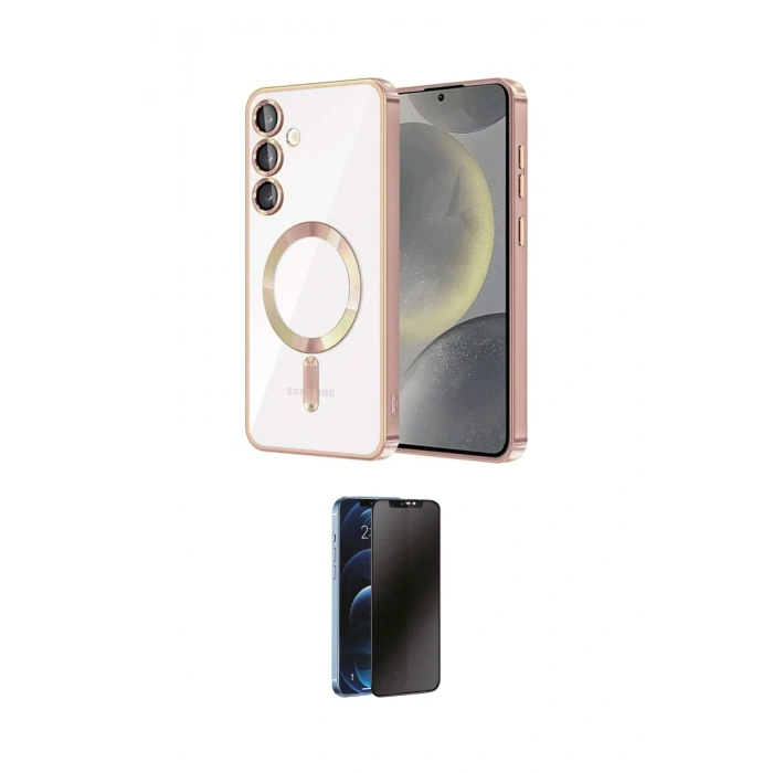 MARSİLYAN™- Galaxy A15 4G Kılıf Nova Işık Özel Seri - Siyah 3D Antistatik Hayalet Cam Ekran Koruyucu