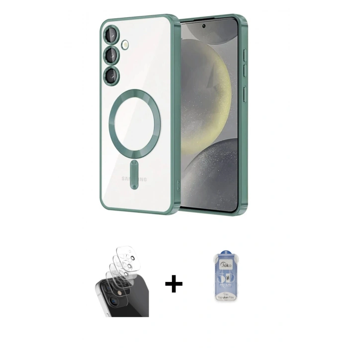 MARSİLYAN™- Galaxy A15 4G Kılıf Nova Işık Özel Seri - Siyah Joko Magic 5D Cam + Kamera Lens Koruma Cam - SF