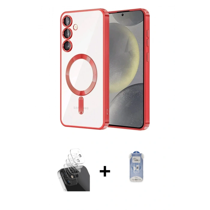 MARSİLYAN™- Galaxy A15 4G Kılıf Nova Işık Özel Seri - Siyah Joko Magic 5D Cam + Kamera Lens Koruma Cam - SF