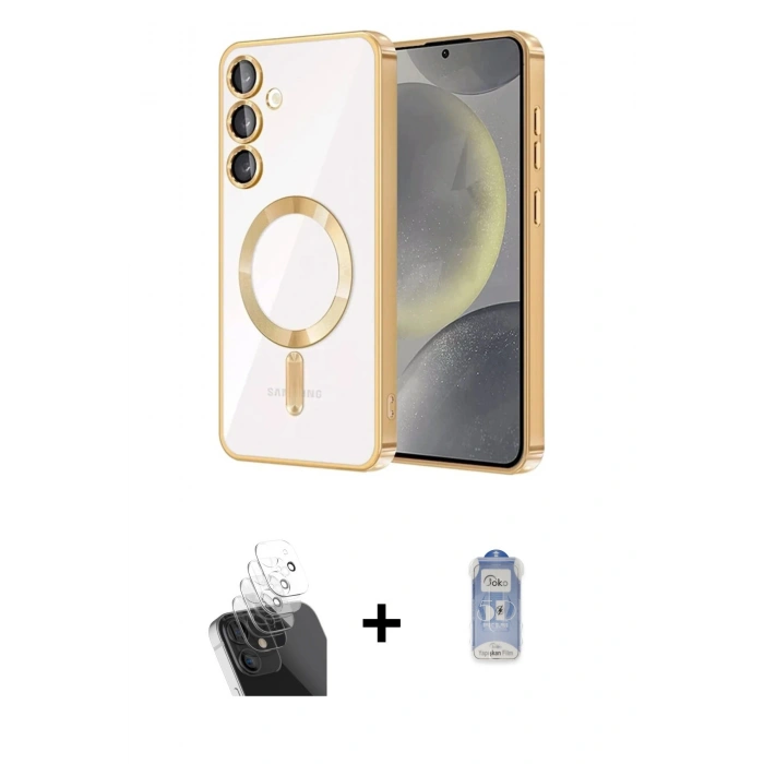 MARSİLYAN™- Galaxy A15 4G Kılıf Nova Işık Özel Seri - Siyah Joko Magic 5D Cam + Kamera Lens Koruma Cam - SF