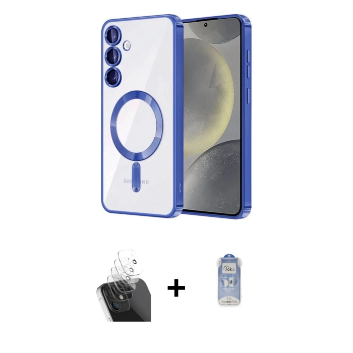 MARSİLYAN™- Galaxy A15 4G Kılıf Nova Işık Özel Seri - Siyah Joko Magic 5D Cam + Kamera Lens Koruma Cam - SF