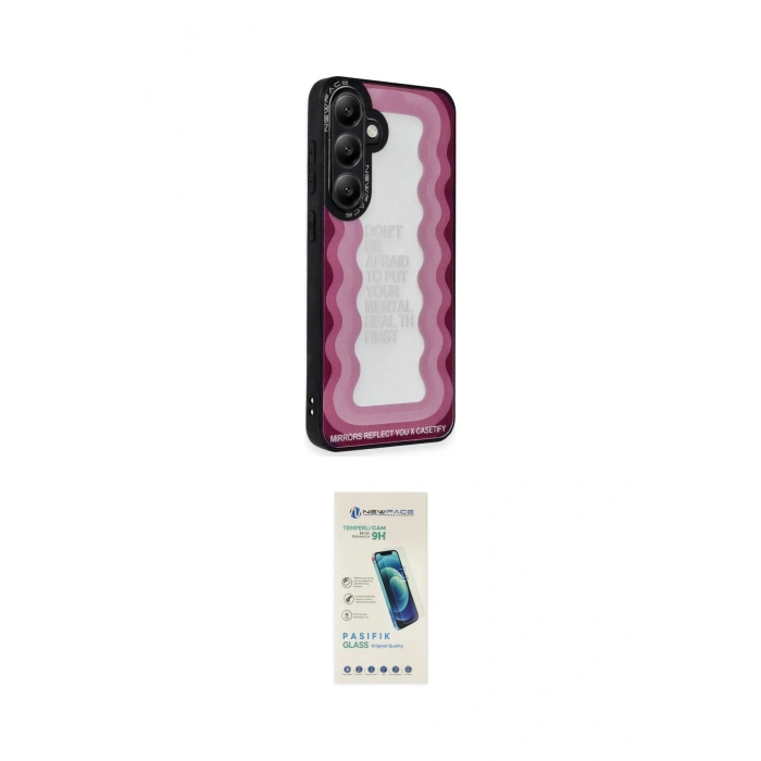 MARSİLYAN™- Galaxy A15 4G Kılıf Odak Klasik Serisi - Şeffaf Pasifik Cam Ekran Koruyucu