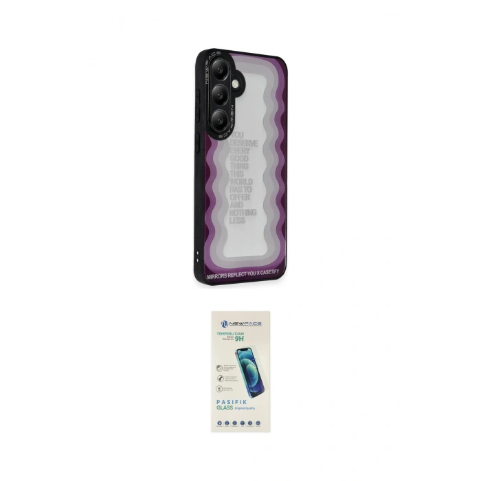 MARSİLYAN™- Galaxy A15 4G Kılıf Odak Klasik Serisi - Şeffaf Pasifik Cam Ekran Koruyucu