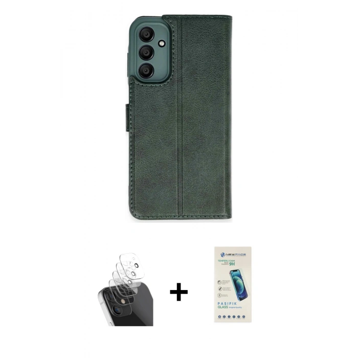 MARSİLYAN™- Galaxy A15 4G Kılıf Siluet Işık Serisi - Şeffaf Pasifik Cam Ekran Koruyucu + Şeffaf Kamera Lens Koruma Cam