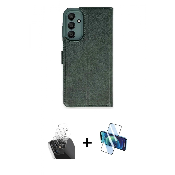 MARSİLYAN™- Galaxy A15 4G Kılıf Siluet Işık Serisi - Siyah 3D Antistatik Seramik Nano Ekran Koruyucu + Kamera Lens Koruma Cam - SF