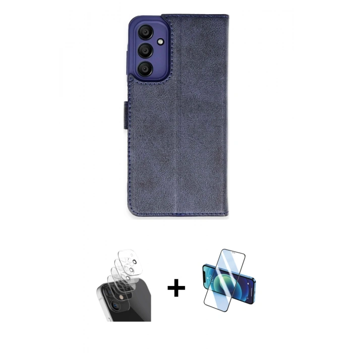 MARSİLYAN™- Galaxy A15 4G Kılıf Siluet Işık Serisi - Siyah 3D Antistatik Seramik Nano Ekran Koruyucu + Kamera Lens Koruma Cam - SF
