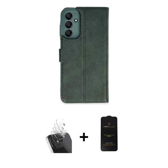 MARSİLYAN™- Galaxy A15 4G Kılıf Siluet Işık Serisi - Siyah 6D Antistatik Mat Seramik Hayalet Nano Ekran Koruyucu + Kamera Lens Koruma Cam - SF