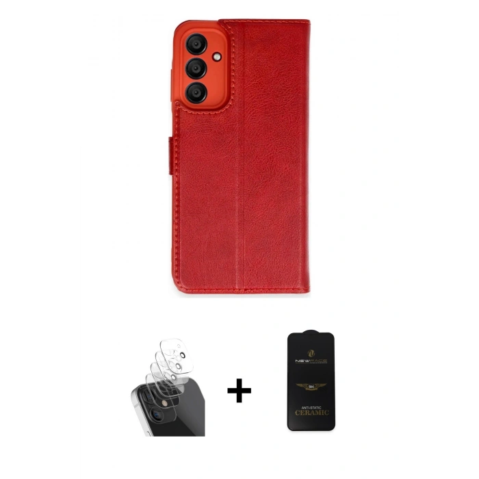 MARSİLYAN™- Galaxy A15 4G Kılıf Siluet Işık Serisi - Siyah 6D Antistatik Mat Seramik Hayalet Nano Ekran Koruyucu + Kamera Lens Koruma Cam - SF