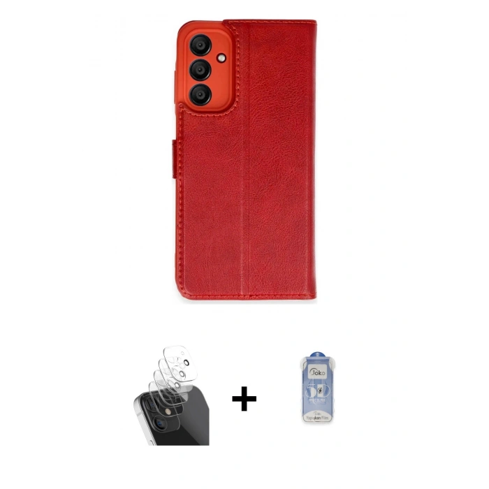 MARSİLYAN™- Galaxy A15 4G Kılıf Siluet Işık Serisi - Siyah Joko Magic 5D Cam + Kamera Lens Koruma Cam - SF
