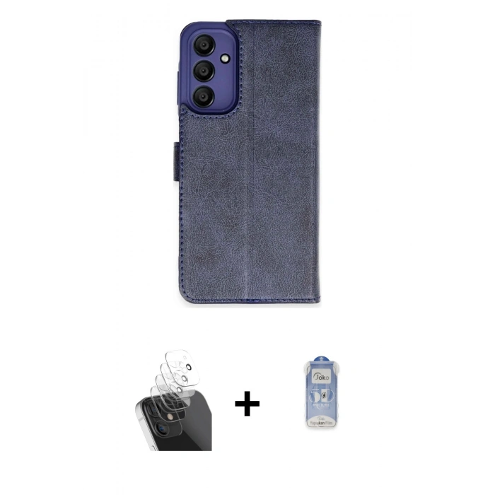 MARSİLYAN™- Galaxy A15 4G Kılıf Siluet Işık Serisi - Siyah Joko Magic 5D Cam + Kamera Lens Koruma Cam - SF