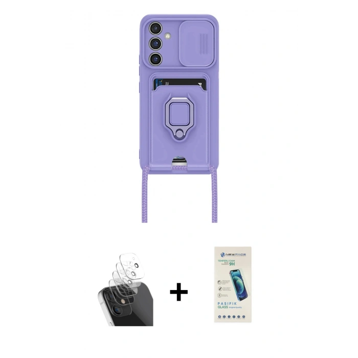 MARSİLYAN™- Galaxy A15 4G Kılıf Vadi Form Prime - Şeffaf Pasifik Cam Ekran Koruyucu + Kamera Lens Koruma Cam - SF
