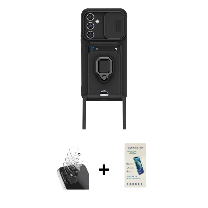 MARSİLYAN™- Galaxy A15 4G Kılıf Vadi Form Prime - Şeffaf Pasifik Cam Ekran Koruyucu + Kamera Lens Koruma Cam - SF