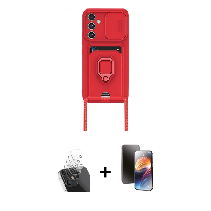 MARSİLYAN™- Galaxy A15 4G Kılıf Vadi Form Prime - Siyah 3D Antistatik Mat Seramik Nano Ekran Koruyucu + Kamera Lens Koruma Cam - SF