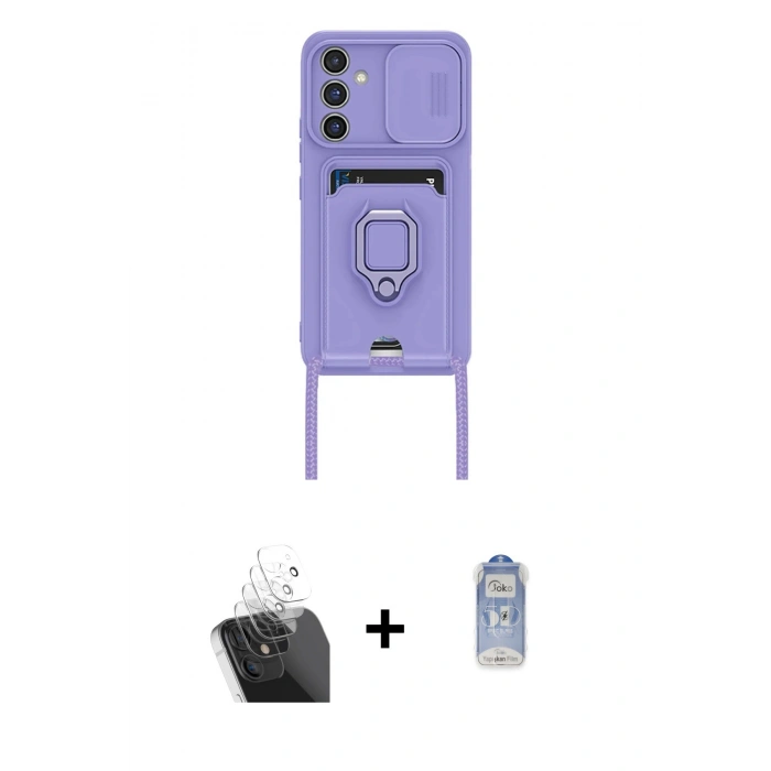 MARSİLYAN™- Galaxy A15 4G Kılıf Vadi Form Prime - Siyah Joko Magic 5D Cam + Kamera Lens Koruma Cam - SF