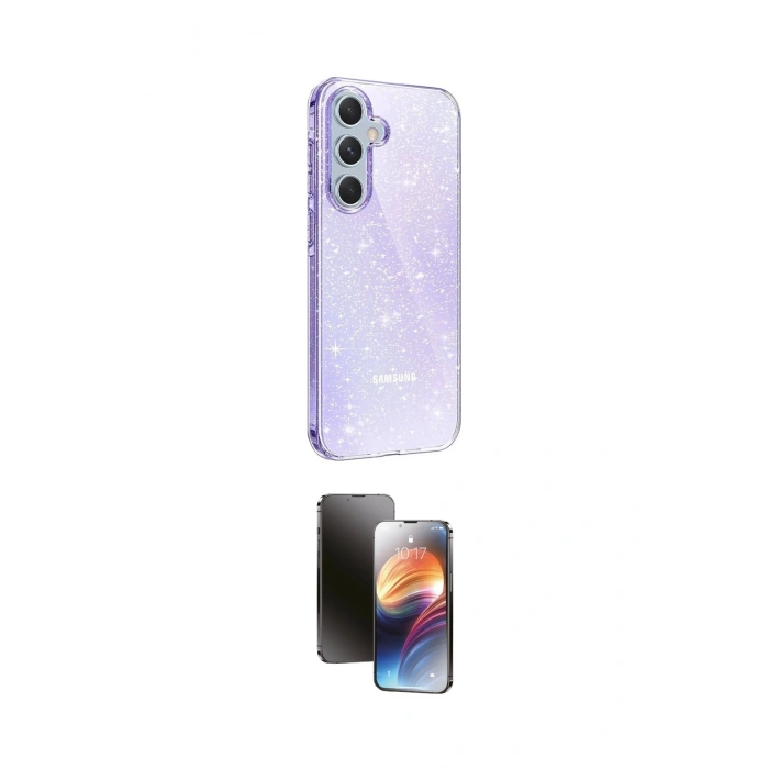 MARSİLYAN™- Galaxy A15 4G Kılıf Yankı Doku Prime - Siyah 3D Antistatik Mat Seramik Nano Ekran Koruyucu