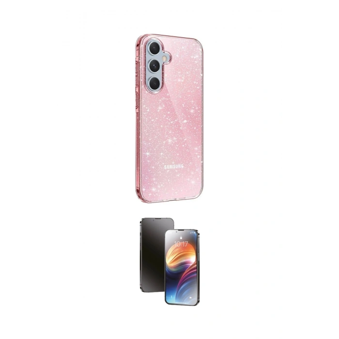 MARSİLYAN™- Galaxy A15 4G Kılıf Yankı Doku Prime - Siyah 3D Antistatik Mat Seramik Nano Ekran Koruyucu