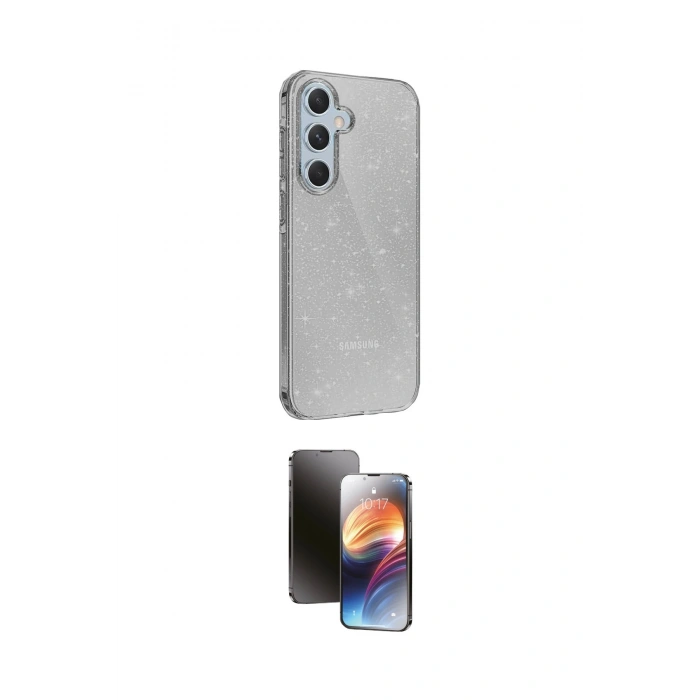 MARSİLYAN™- Galaxy A15 4G Kılıf Yankı Doku Prime - Siyah 3D Antistatik Mat Seramik Nano Ekran Koruyucu