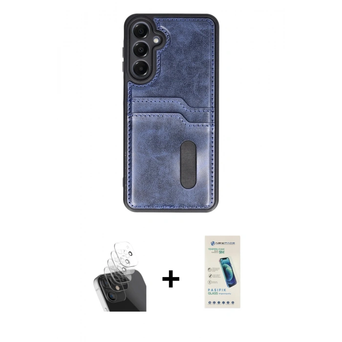 MARSİLYAN™- Galaxy A15 4G Kılıf Yörünge Işık Serisi - Şeffaf Pasifik Cam Ekran Koruyucu + Kamera Lens Koruma Cam - SF