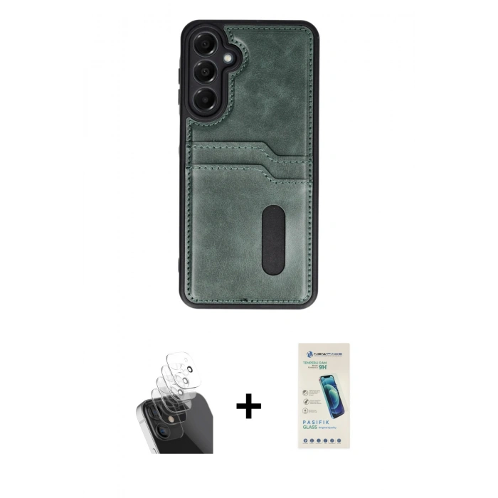 MARSİLYAN™- Galaxy A15 4G Kılıf Yörünge Işık Serisi - Şeffaf Pasifik Cam Ekran Koruyucu + Kamera Lens Koruma Cam - SF
