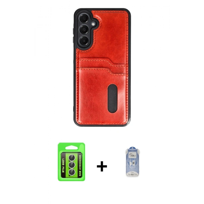 MARSİLYAN™- Galaxy A15 4G Kılıf Yörünge Işık Serisi - Siyah Joko Magic 5D Cam + Raze Metal Kamera Lens - GS