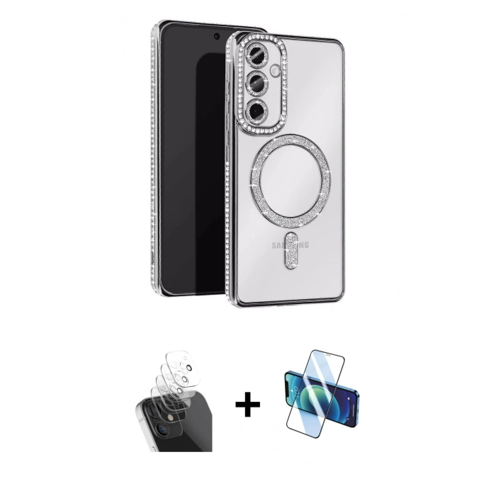 MARSİLYAN™- Galaxy A15 4G Kılıf Zirve Doku Prime - Siyah 3D Antistatik Seramik Nano Ekran Koruyucu + Kamera Lens Koruma Cam - SF