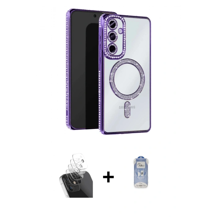 MARSİLYAN™- Galaxy A15 4G Kılıf Zirve Doku Prime - Siyah Joko Magic 5D Cam + Kamera Lens Koruma Cam - SF