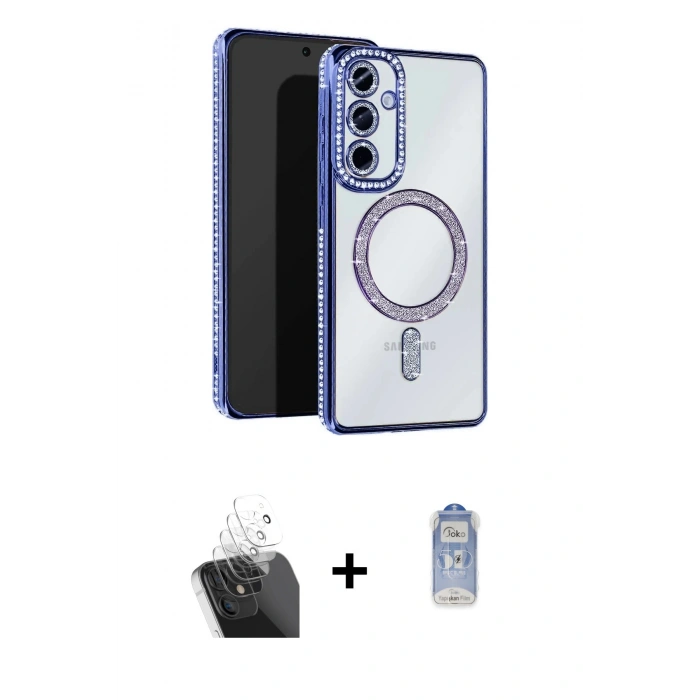 MARSİLYAN™- Galaxy A15 4G Kılıf Zirve Doku Prime - Siyah Joko Magic 5D Cam + Kamera Lens Koruma Cam - SF