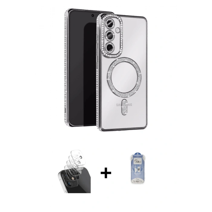 MARSİLYAN™- Galaxy A15 4G Kılıf Zirve Doku Prime - Siyah Joko Magic 5D Cam + Kamera Lens Koruma Cam - SF