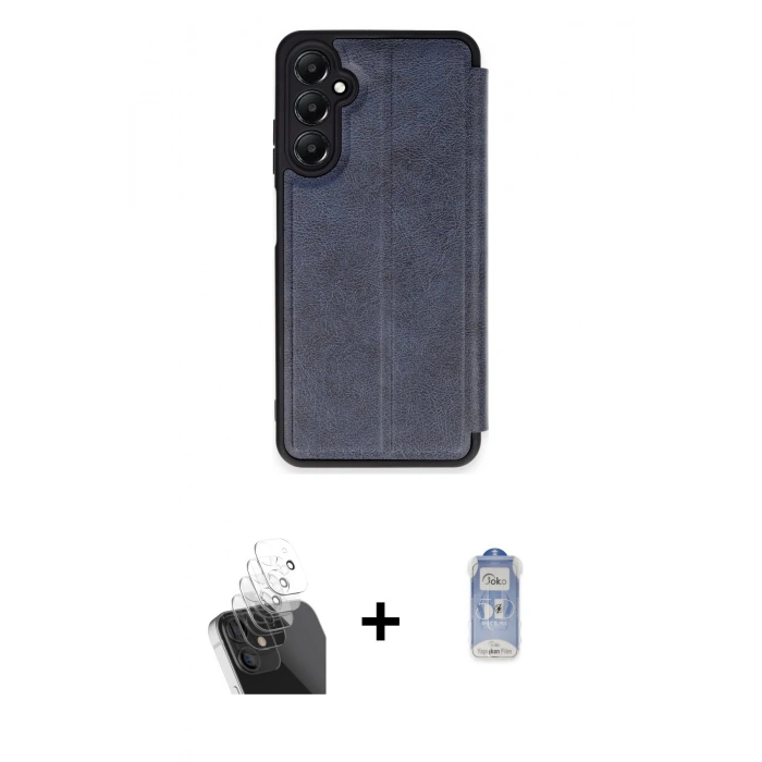 MARSİLYAN™- Galaxy A15 4G Kılıf Zirve Yansıma Serisi - Siyah Joko Magic 5D Cam + Kamera Lens Koruma Cam - SF