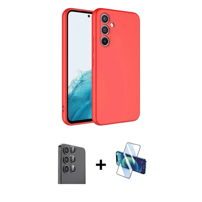 MARSİLYAN™- Galaxy A16 5G Kılıf Kozmos Yansıma Özel Seri - Siyah 3D Antistatik Seramik Nano Ekran Koruyucu + Raze Metal Kamera Lens - SH