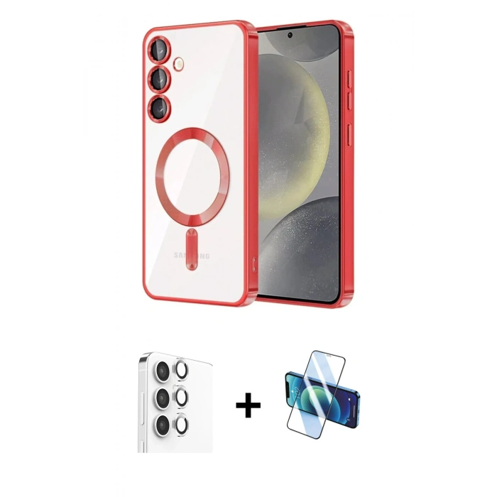 MARSİLYAN™- Galaxy A16 5G Kılıf Nova Işık Özel Seri - Siyah 3D Antistatik Seramik Nano Ekran Koruyucu + Raze Metal Kamera Lens - GS