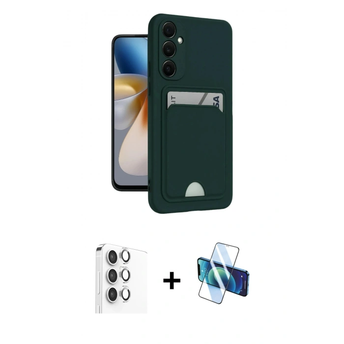 MARSİLYAN™- Galaxy A16 5G Kılıf Vadi Çizgi Prime - Siyah 3D Antistatik Seramik Nano Ekran Koruyucu + Raze Metal Kamera Lens - GS