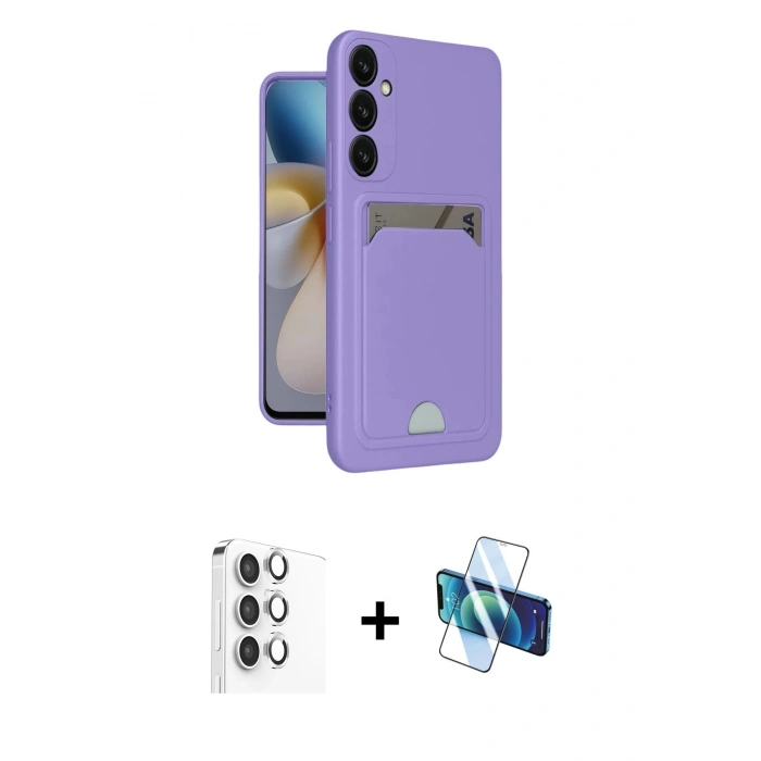MARSİLYAN™- Galaxy A16 5G Kılıf Vadi Çizgi Prime - Siyah 3D Antistatik Seramik Nano Ekran Koruyucu + Raze Metal Kamera Lens - GS