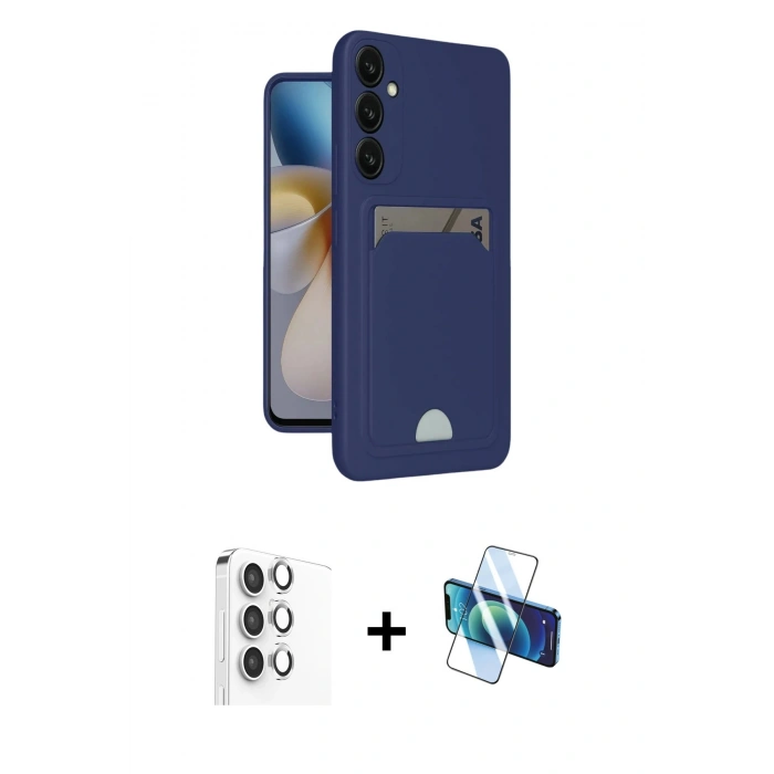 MARSİLYAN™- Galaxy A16 5G Kılıf Vadi Çizgi Prime - Siyah 3D Antistatik Seramik Nano Ekran Koruyucu + Raze Metal Kamera Lens - GS