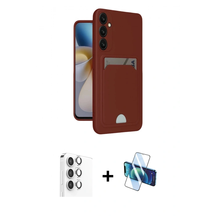 MARSİLYAN™- Galaxy A16 5G Kılıf Vadi Çizgi Prime - Siyah 3D Antistatik Seramik Nano Ekran Koruyucu + Raze Metal Kamera Lens - GS